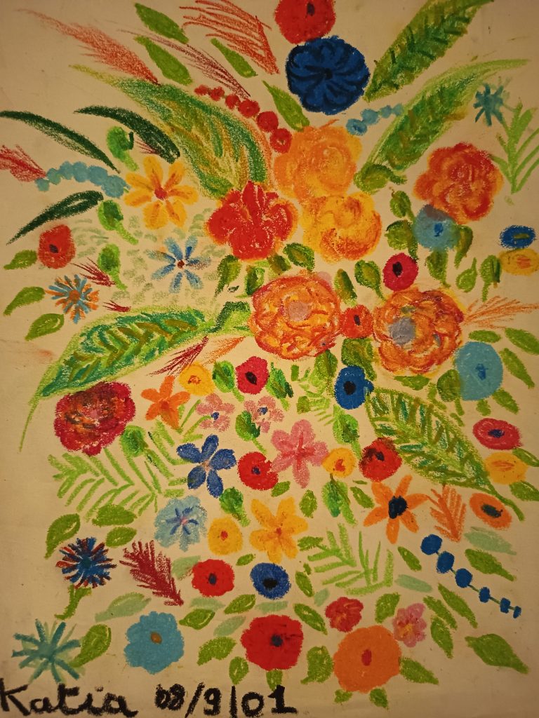 Enfance draw flowers pastels