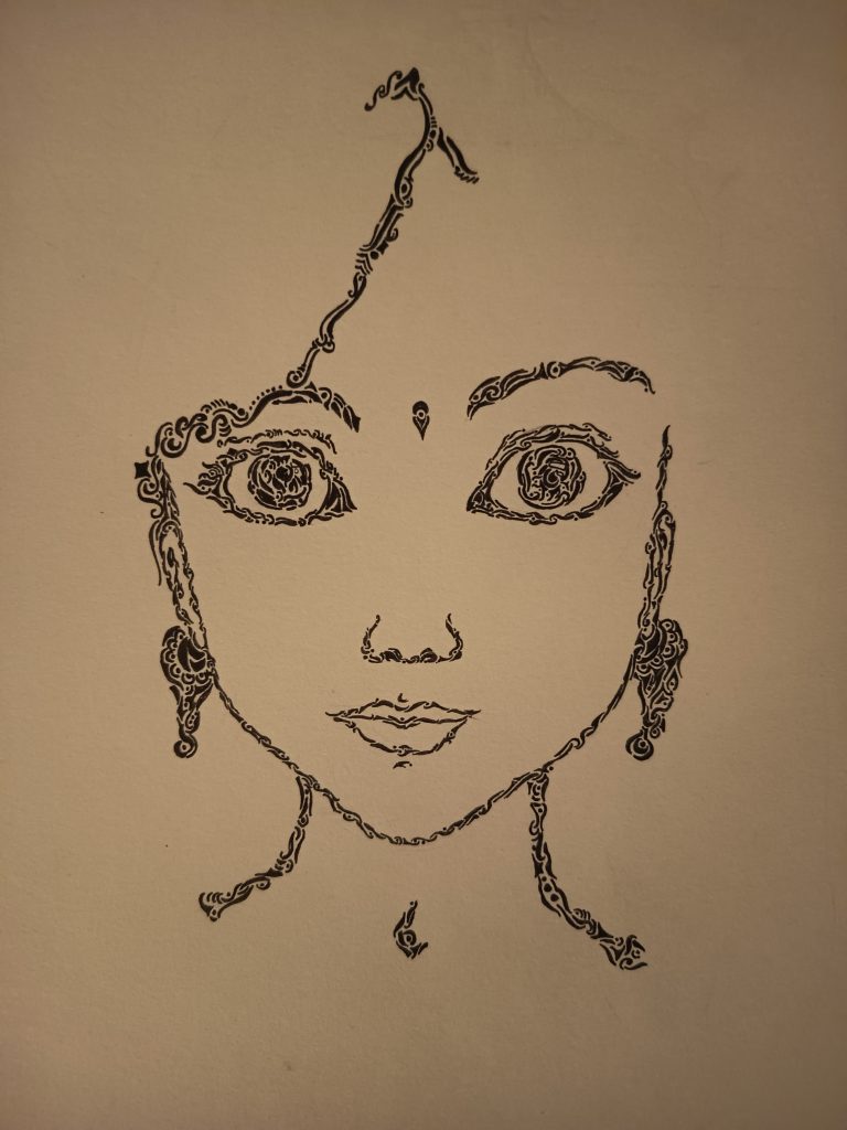 Face by motifs feutre fin noir