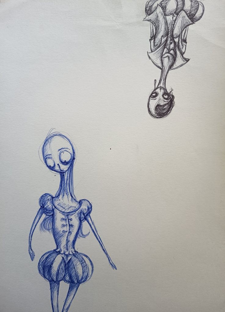Tim burton inspired 2 figurines stylos
