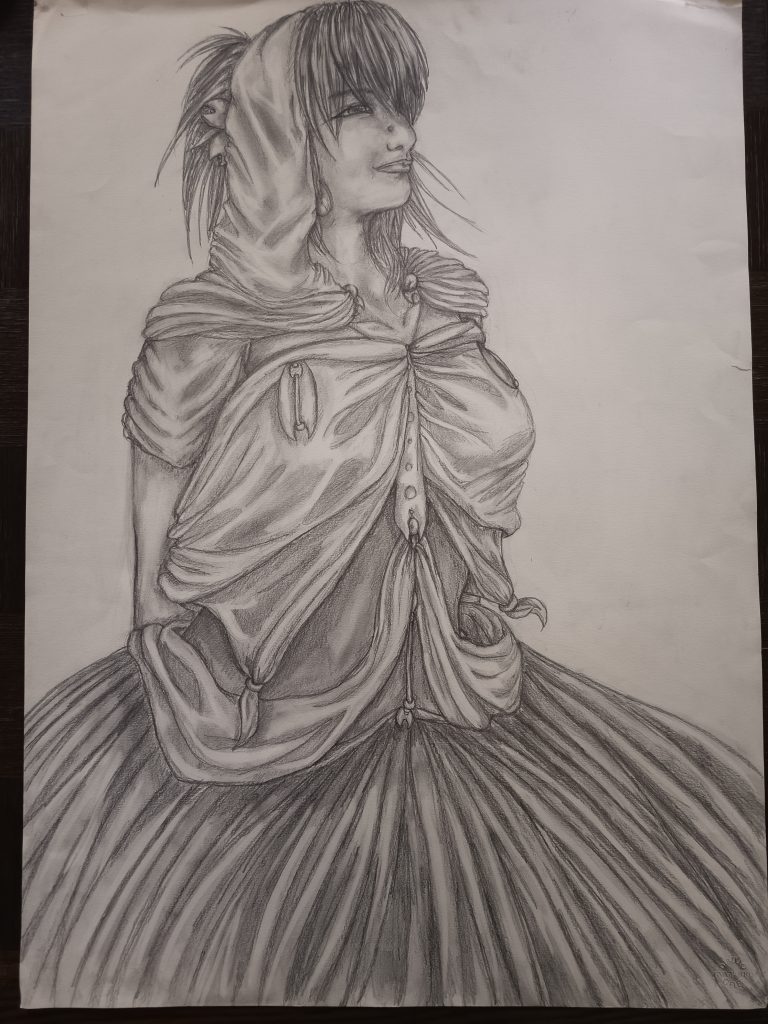 Drapé femme crayon