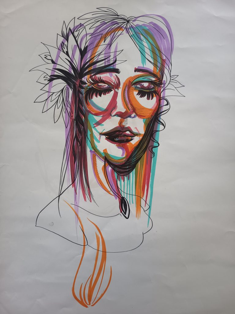 Face woman colors