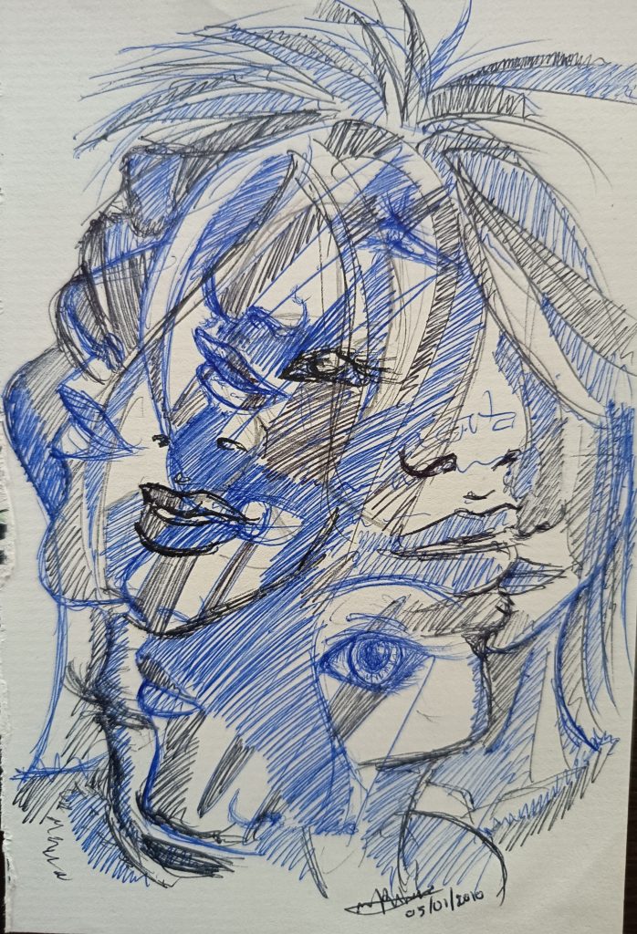 Deepfaces stylos bleu et noir