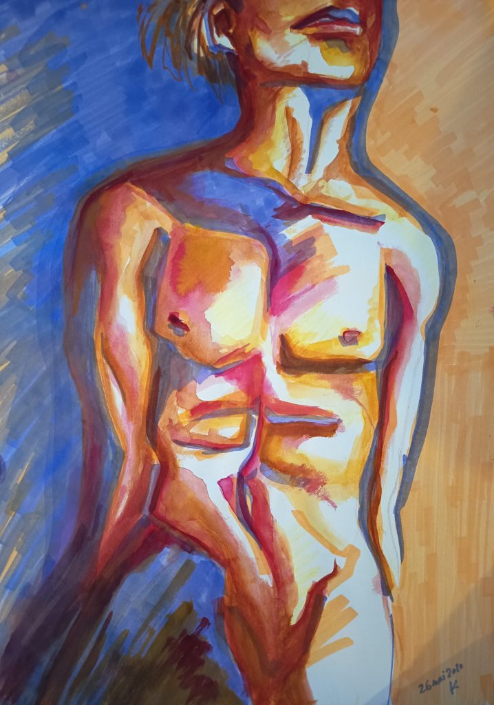 Aquarelle contraste man