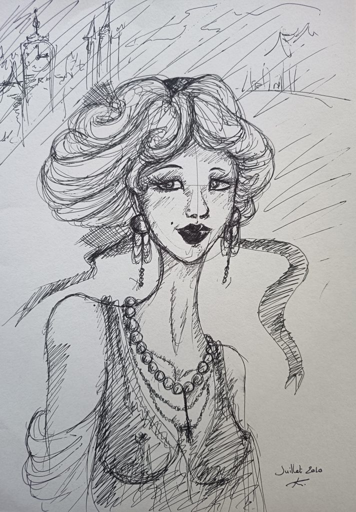 Stylish woman style années 50 feutre fin noir