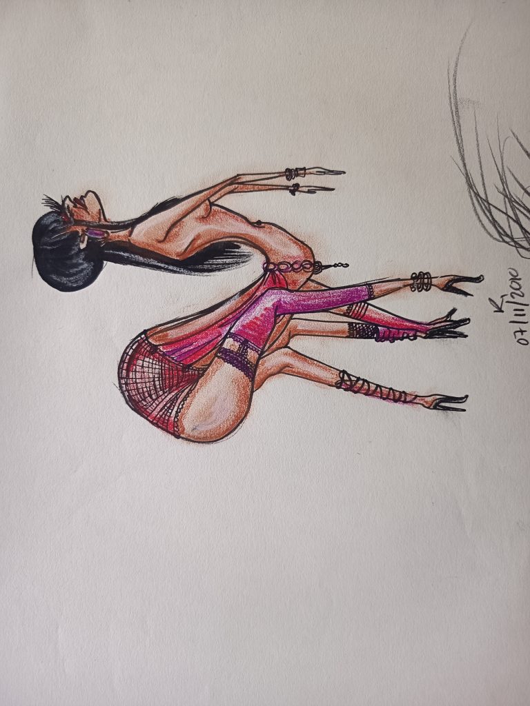 Spider woman punky and club dancer crayons de couleurs