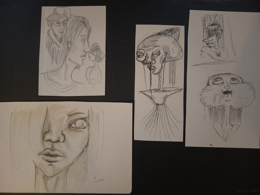 Divers dessins feutre fin noir