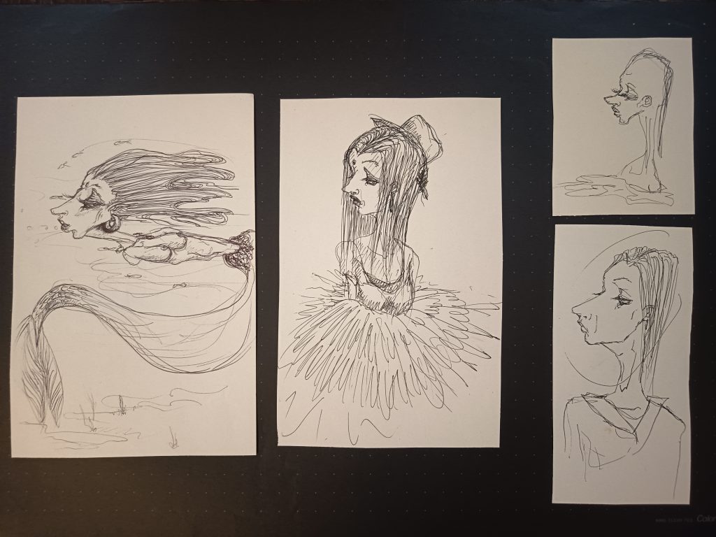 Divers dessins feutre fin noir