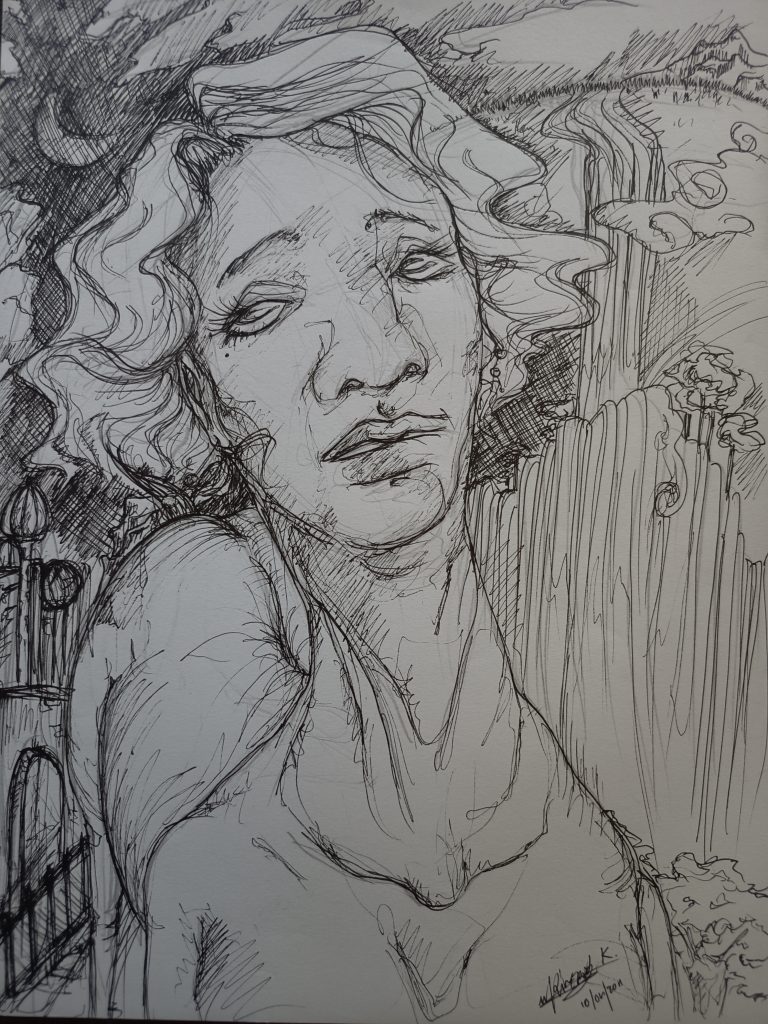Femme cheval feutre fin noir