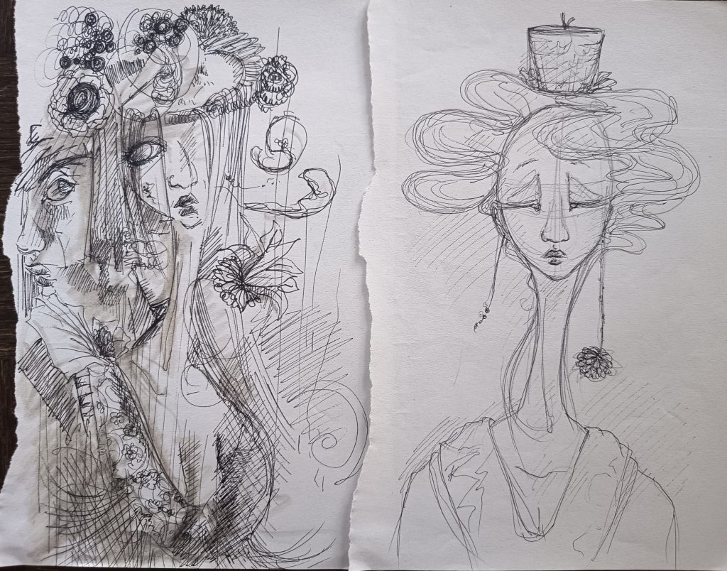 Stylish women feutre fin noir