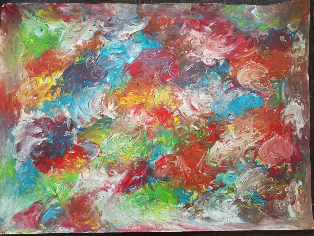 Fond nuageux abstrait Peinture acrylique colorful
