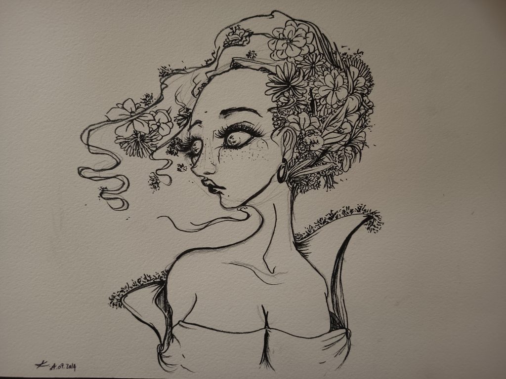 Flower girl feutre noir