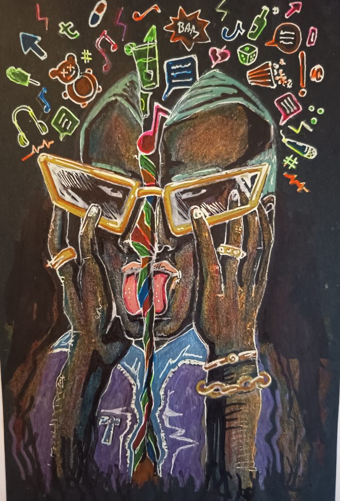 Illustration Badbunny inspired badboys music afropunk