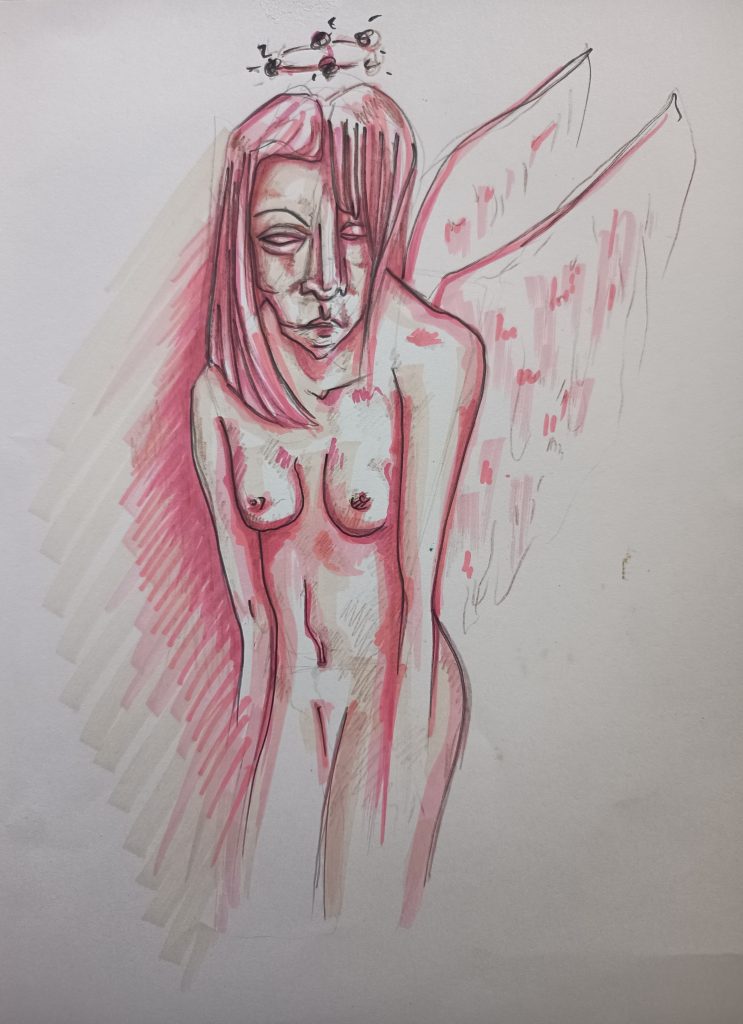 Bad pinky mood angel's wings feutres