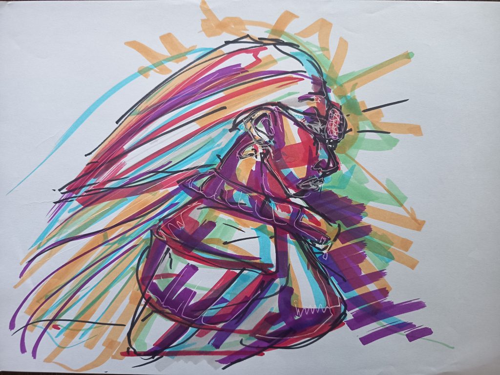 Urban woman feutres dessin