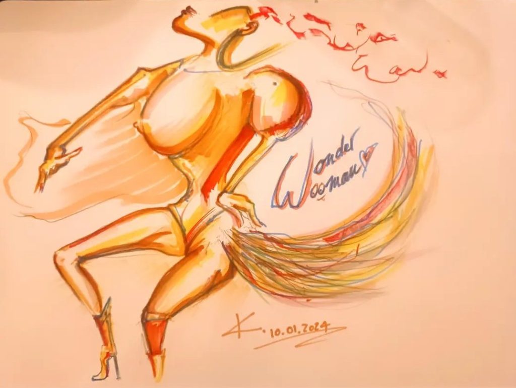 French Wonderwoman l'histoire de la poule et l'œuf au lieu du coq