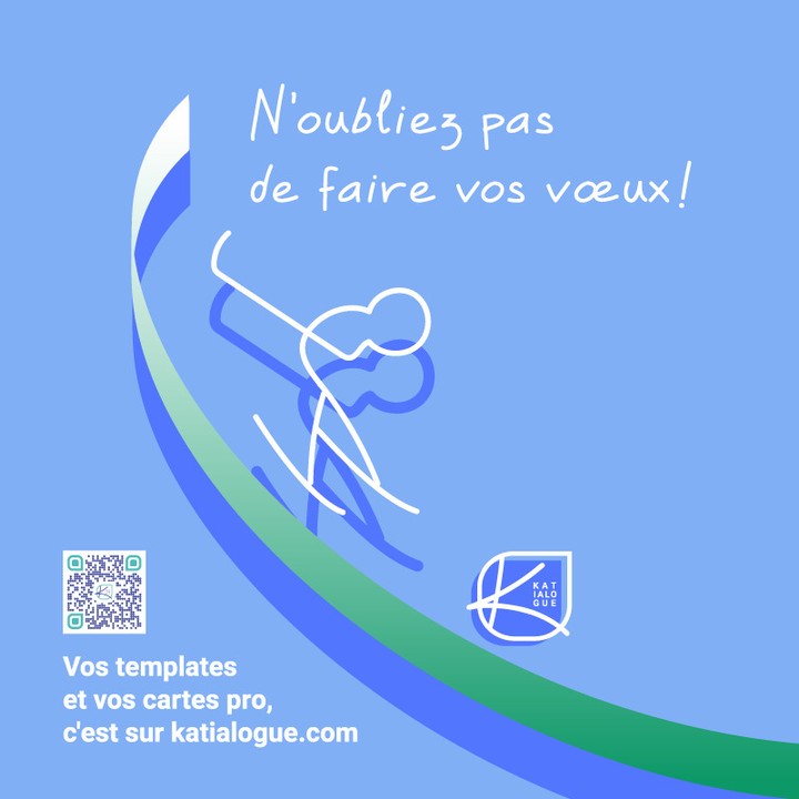Carte de vœux sport d'hivers Ski