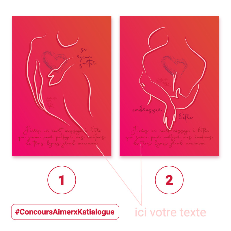 Carte de vœux Saint Valentin, Amour, échange, sexualité, sensualité, intimité, couple