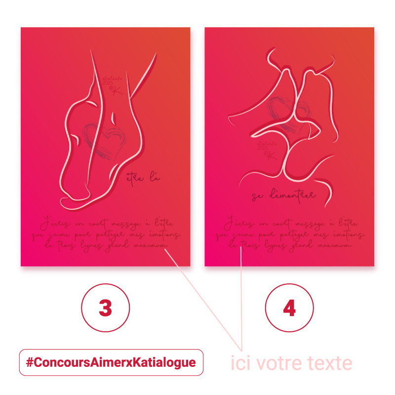 Carte de vœux Saint Valentin, Amour, échange, sexualité, sensualité, intimité, couple