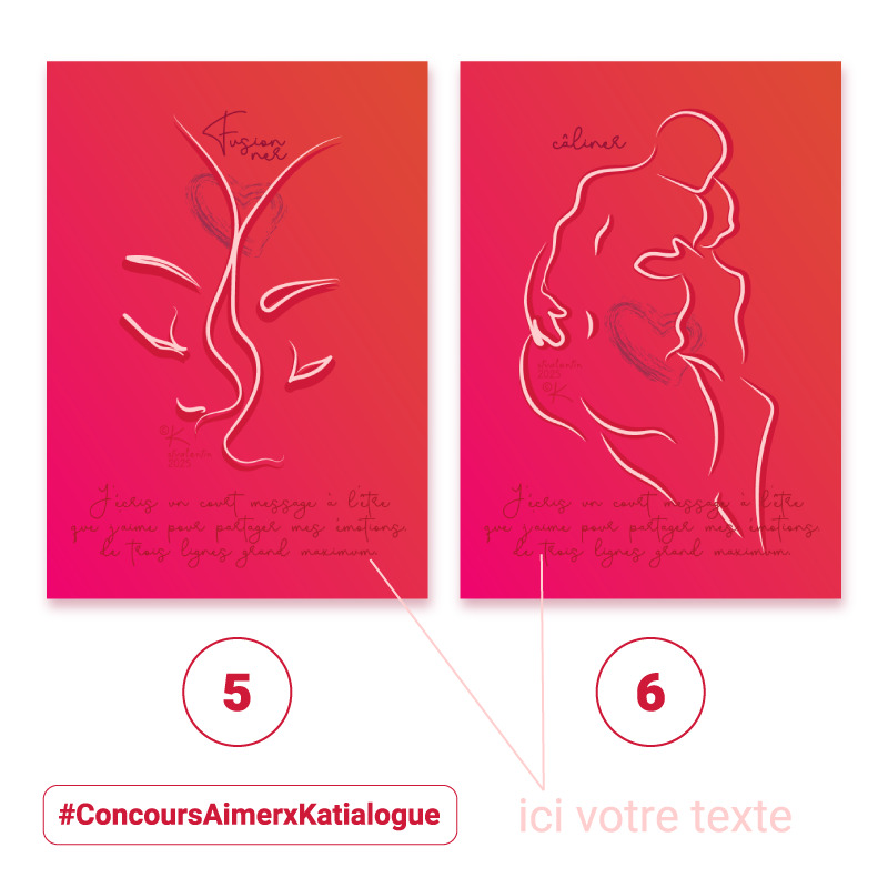 Carte de vœux Saint Valentin, Amour, échange, sexualité, sensualité, intimité, couple
