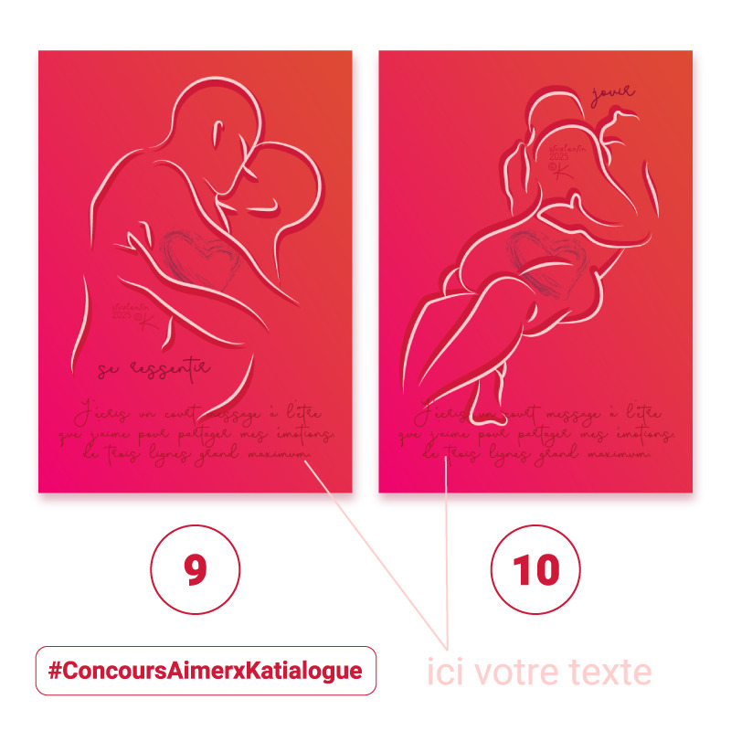 Carte de vœux Saint Valentin, Amour, échange, sexualité, sensualité, intimité, couple