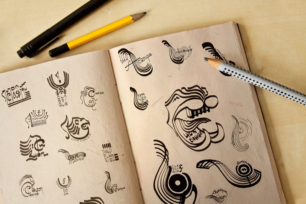 Planche de recherches Logo Lyon Classique Festival musique