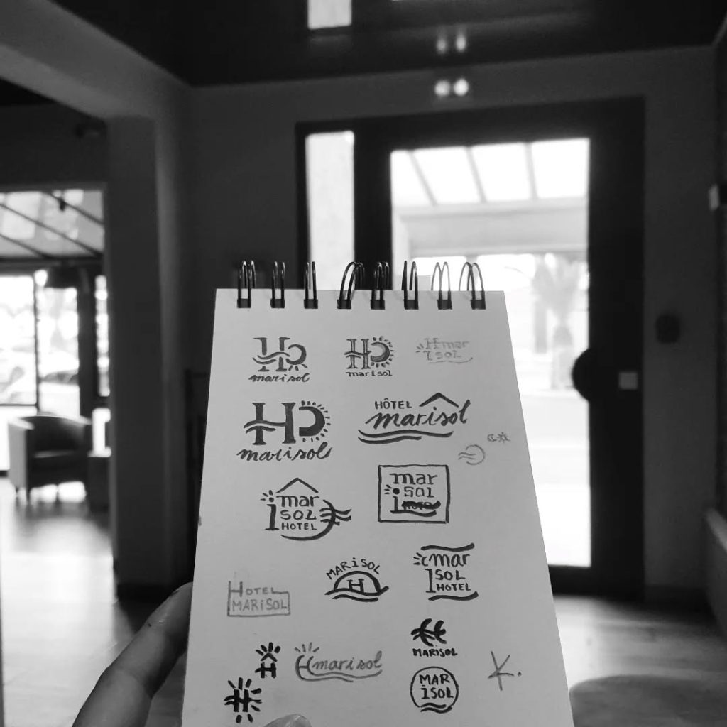 Hotel Marisol St cyprien Recherches d'une série logos, idées.