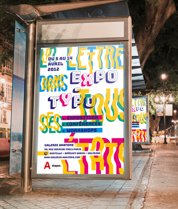 Affiche Expo typo. Exposition de typographes