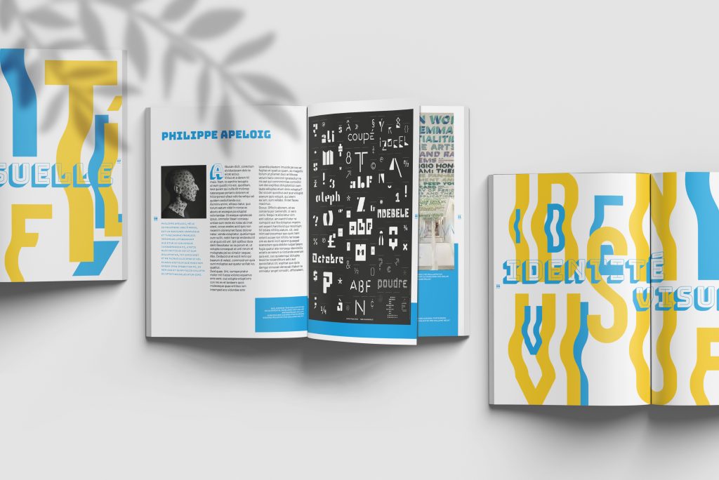 Magazine Expo typo. Exposition de typographes identité visuelle
