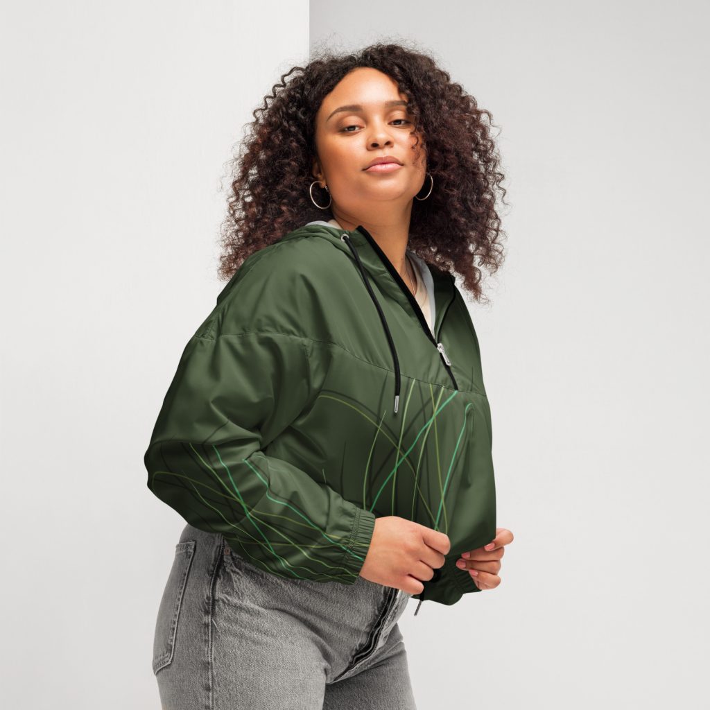 Coupe vent femme vert nature moderne saison automne-hiver