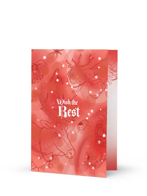 Traditional Christmas Greetings Card Reines, Cagatio, Cadeau, Bonhomme de neige, edelweiss, sucre d'orges, traineau du opère noël
