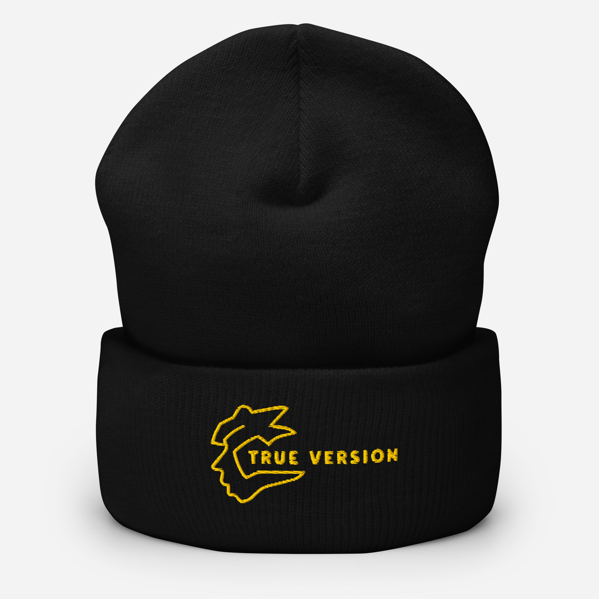 Bonnet True Version, confortable et bien ajusté, avec une tête de profil et un message. Un motif qui raconte une part de soi. Noir